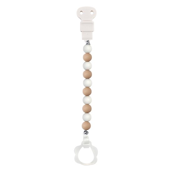 Attache sucette beige/blanc  de Nattou