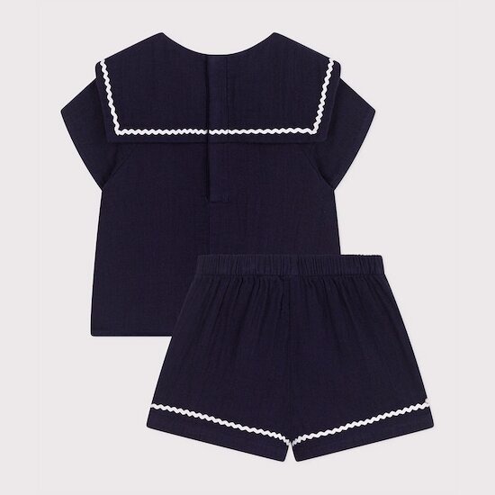 Ensemble deux pièces en coton détails marins Smoking  de Petit Bateau