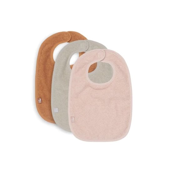 Lot de 3 Bavoirs éponge Rose Pâle/Nougat/Caramel  de Jollein