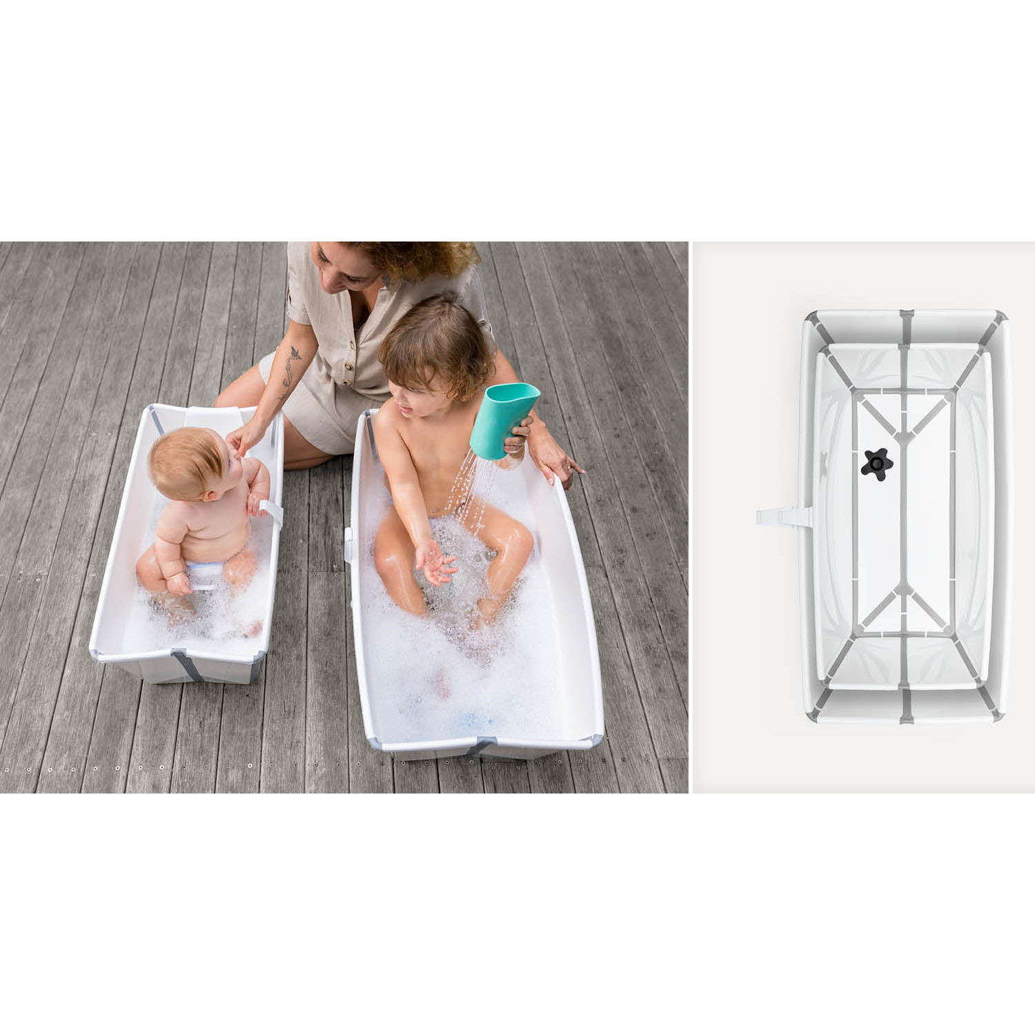 Baignoire Flexi Bath™ XL Transparent Bleu de Stokke®, Baignoires Pliables :  Aubert Belgique