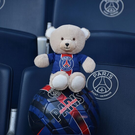 Peluche officielle Ours PSG bandes Hechter  23 cm de Doudou et Compagnie
