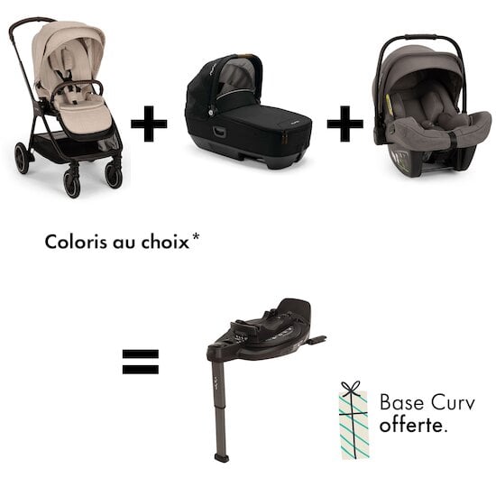 Offre NUNA : base curv OFFERTE pour l'achat d'une poussette triv next + nacelle Cari + coque pipa next   de Nuna