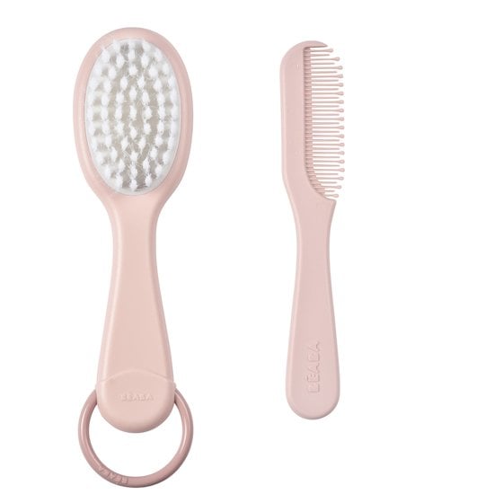 Peigne + brosse Bubble Old Pink  de Béaba