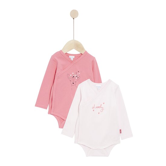 Lovely Capucine Lot de 2 bodies manches longues Pink Aubepine 12 mois de P'tit bisou