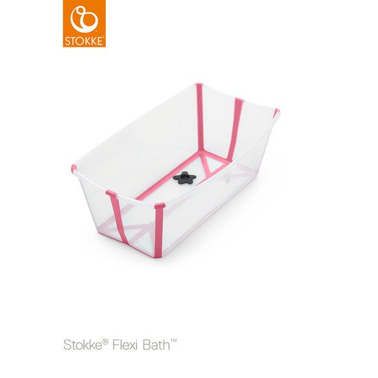 Baignoire Flexi Bath™ bouchon thermique Transparent rose  de Stokke®