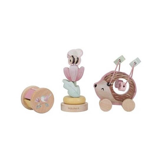 Fairy Garden Coffret cadeau 3 jeux d'éveil en bois Rose  de Little Dutch