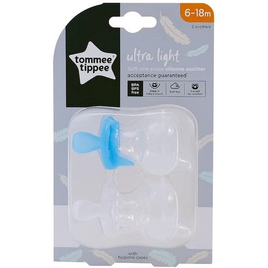 Lot de deux sucettes Ultra légère  6-18 mois de Tommee Tippee