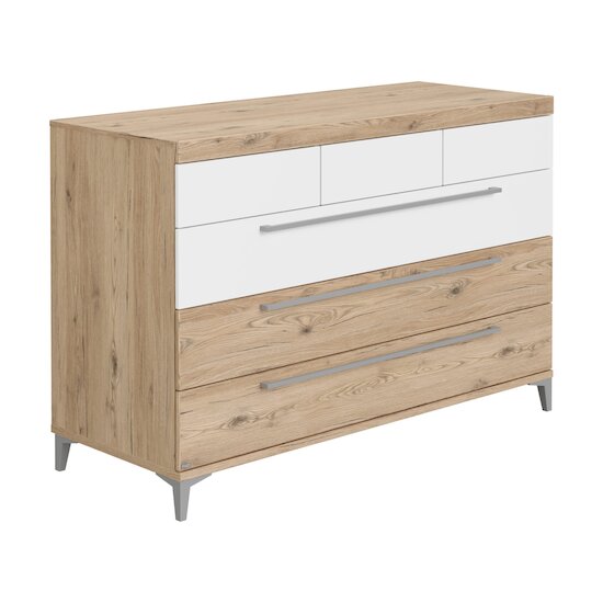Remo Commode 3 tiroirs 1 blanc/2 chêne  de Paidi