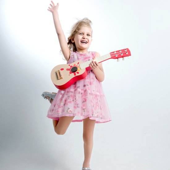 Guitare Star Beige/Rouge  de Classic World Guitare Star Beige/Rouge  de Classic World