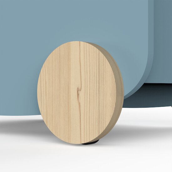 Firmiana Chariot de Rangement Bleu Orage / Bois Naturel  de CBA Meubles Firmiana Chariot de Rangement Bleu Orage / Bois Naturel  de CBA Meubles