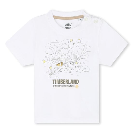 T-shirt à bouton-pression Blanc  de Timberland