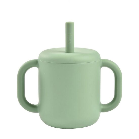 Tasse à Paille en silicone Vert Sauge  de Béaba