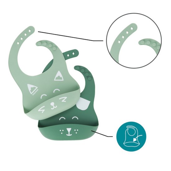 Lot de 2 bavoirs silicone BIB'ISY   de Babymoov