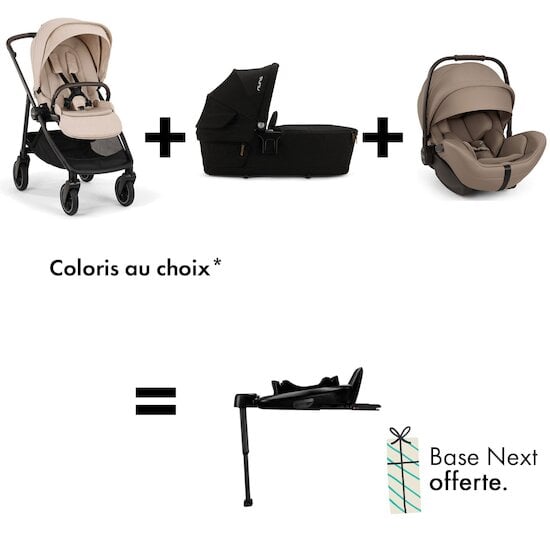 Offre Nuna : Base Next OFFERTE pour l'achat d'une Poussette Swiv + Nacelle Lytl + Siège auto Arra Flex   de Nuna
