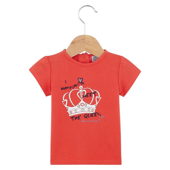 T-shirt manches courtes collection English Summer Camp Fille Rouge Queen 18 mois de Nano & nanette