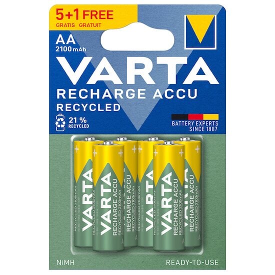 Pile rechargeables LR06/AA 5+1 Gratuite de VARTA, Piles : Aubert