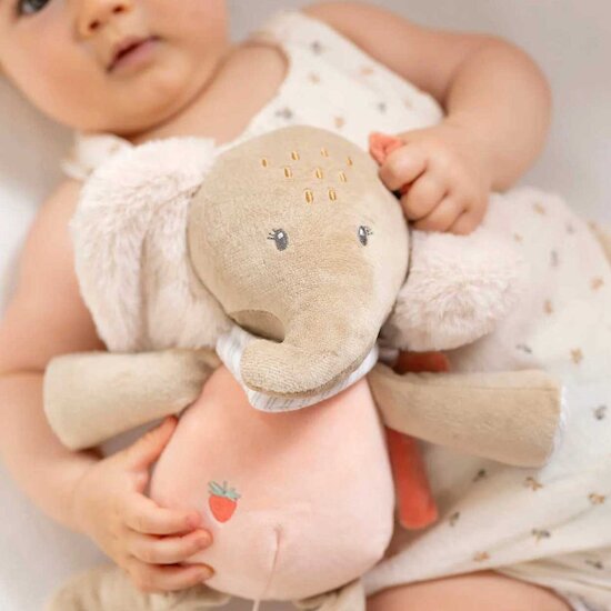 Flo, Ernest & Oli Peluche Éléphant Oli Rose 29 cm de Nattou