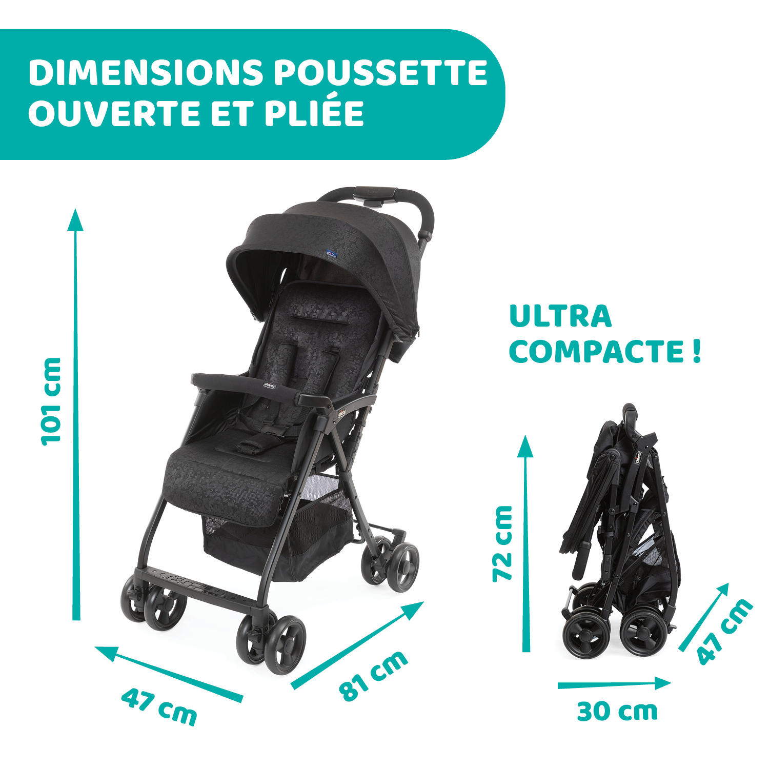 Chicco OHlalà 3 Poussette Canne Bébé Ultra légèr…