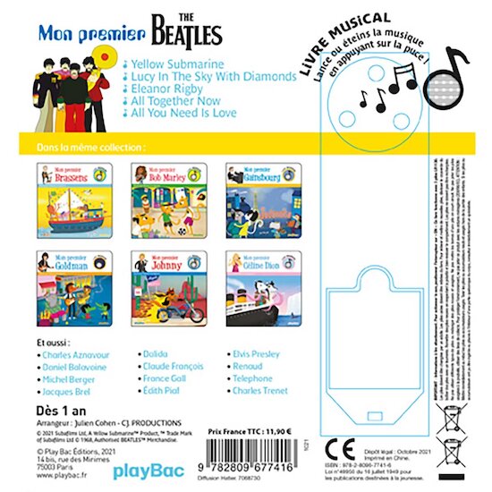 Livre musical Mon premier the Beatles   de PlayBac Livre musical Mon premier the Beatles   de PlayBac