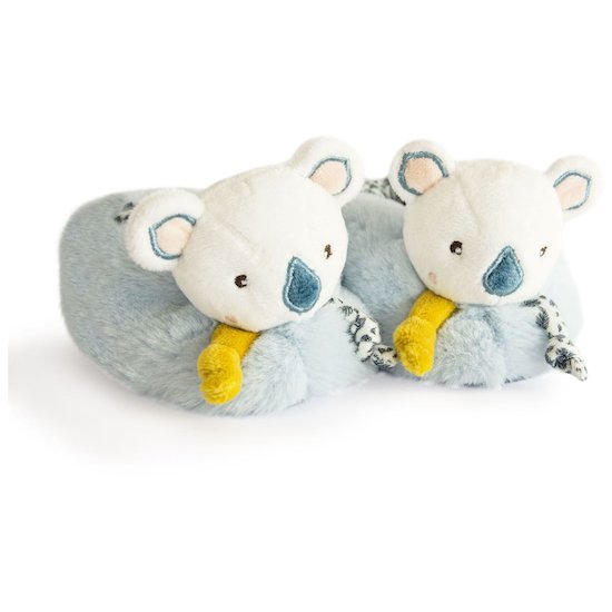 Yoca Le Koala Chaussons avec Hochet Blanc/bleu 0-6 mois de Doudou et Compagnie Yoca Le Koala Chaussons avec Hochet Blanc/bleu 0-6 mois de Doudou et Compagnie