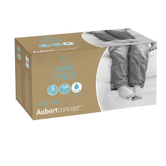 Couches junior T5 (11-25kg)  Pack de 136 de Aubert concept