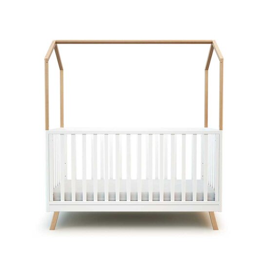 Kasa Lit Bébé Cabane Évolutif Blanc & Hêtre 70 x 140 cm de Jurababy