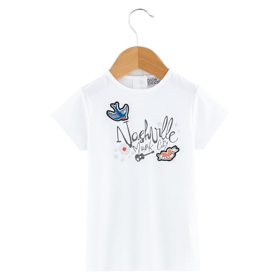 T-shirt manches courtes collection Nashville Music City Fille Blanc  de Nano & nanette