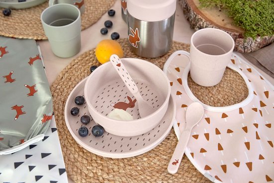 LÄSSIG Ensemble de cuillères pour enfant En polypropylène Motif lapin 