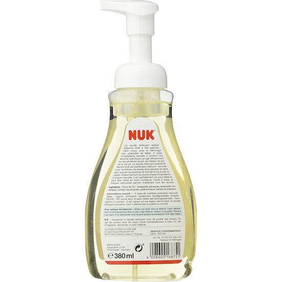 Liquide nettoyant biberons x2 avec flacon mousseur  380 ml de Nuk