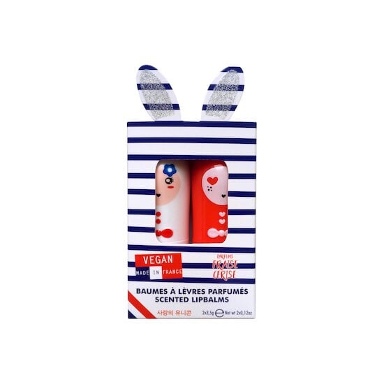 Coffret duo baume à lèvres Paris - Fraise/Cerise  de Inuwet