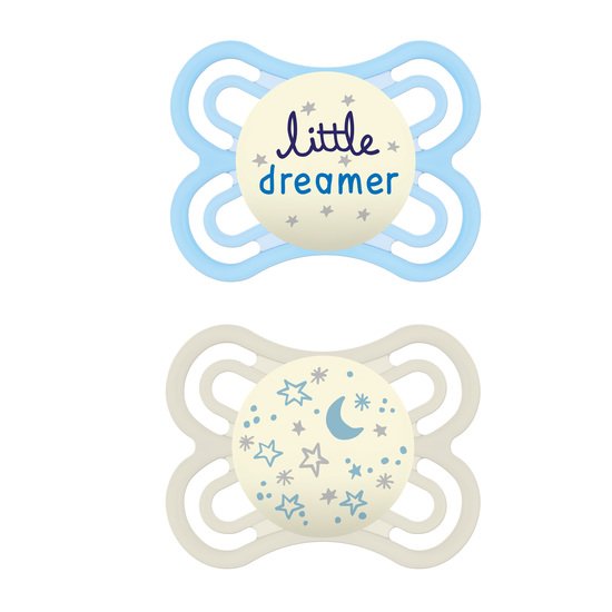 Lot de 2 sucettes Perfect nuit 0-6mois Aléatoire  de Mam Lot de 2 sucettes Perfect nuit 0-6mois Aléatoire  de Mam