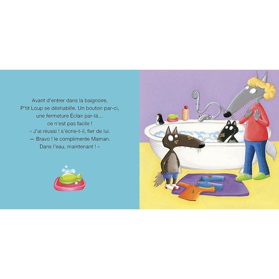 P'tit Loup se lave tout seul Bleu  de AUZOU