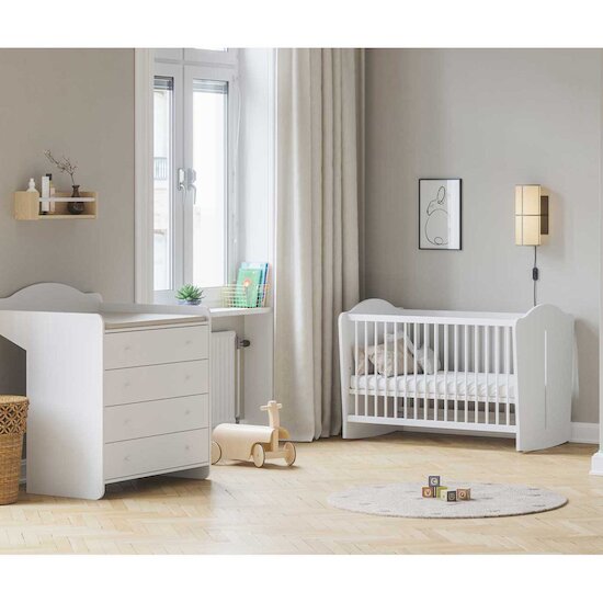 Chambre Megève : Lit 60 x 120 cm+ Commode   de Vox