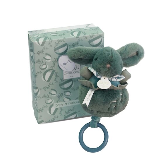 Peluche musicale Lapin Vert Sauge  de Doudou et Compagnie Peluche musicale Lapin Vert Sauge  de Doudou et Compagnie