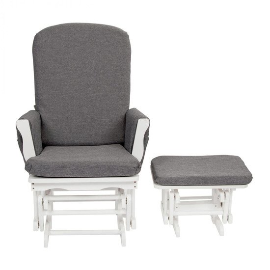 Fauteuil D Allaitement Tissu Lin Blanc Gris Fonce De Quax Quax Aubert