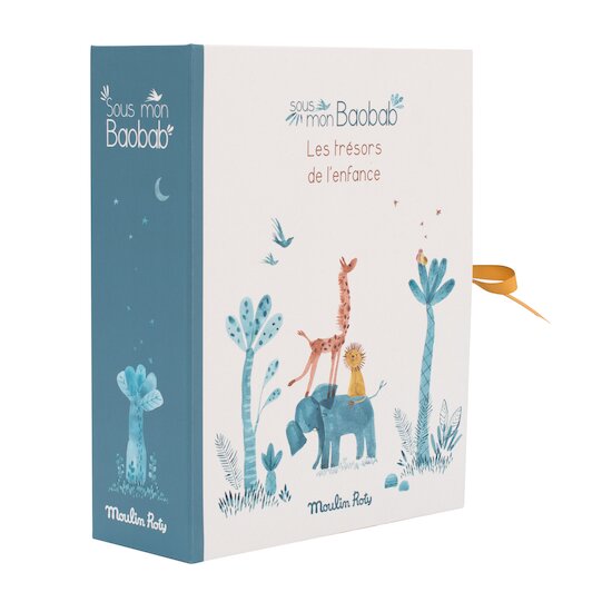 Sous mon baobab coffret naissance Blanc/Bleu  de Moulin Roty