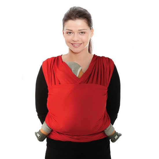 Écharpe de portage extensible respirante Tricot-Slen Cool Red  de Babylonia