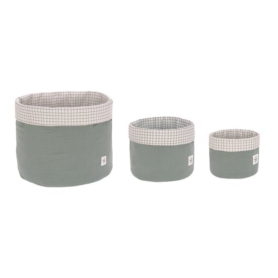 Lot 3 paniers de rangements Vert  de Lässig Lot 3 paniers de rangements Vert  de Lässig
