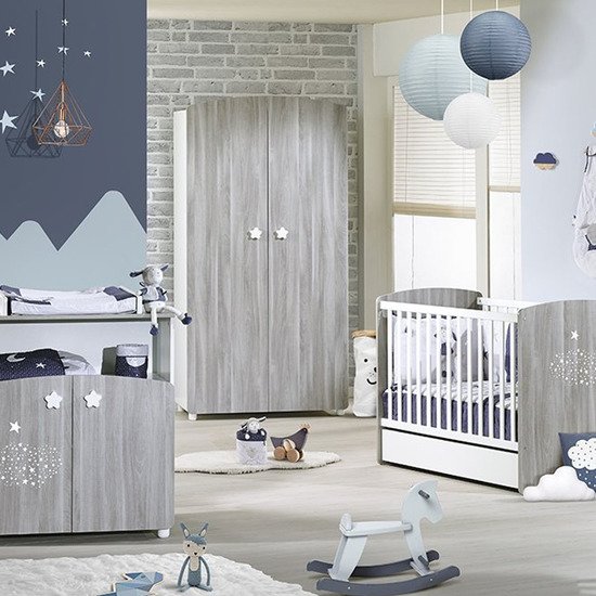 Hugo Armoire 2 Portes Gris Blanc De Sauthon Baby S Sweet Home Armoires 2 Portes Aubert