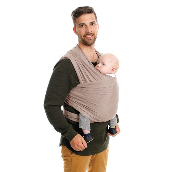 Écharpe de portage extensible Tricot-Slen bambou bio Warm Sand  de Babylonia