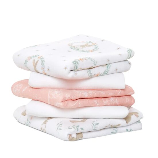 Lot de 5 Langes Musy 60x60 Blushing Bunnies  de aden + anais essentials