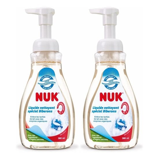 Liquide nettoyant biberons x2 avec flacon mousseur  380 ml de Nuk