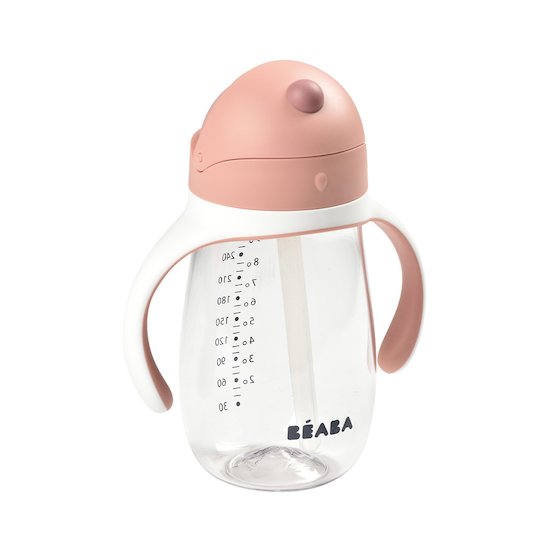 Tasse avec paille Old Pink 300 ml de Béaba Tasse avec paille Old Pink 300 ml de Béaba