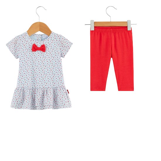 Ensemble tunique + legging Navy Baby Rouge/Bleu 1 mois de P'tit bisou