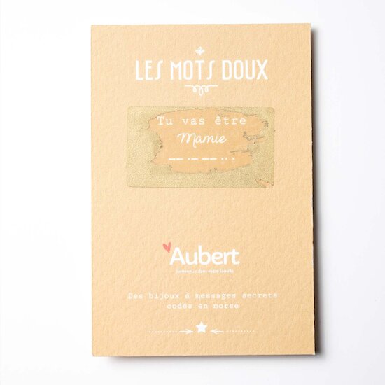 Bracelet annonce "Tu vas être Mamie !" Dorée  de Les Mots Doux Bracelet annonce "Tu vas être Mamie !" Dorée  de Les Mots Doux