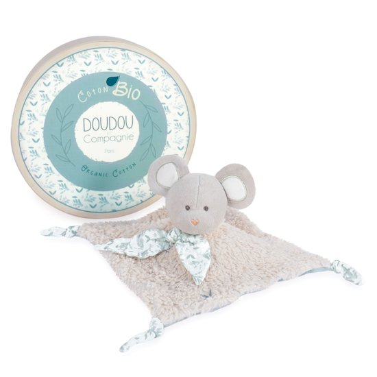 Doudou Botanic Doudou plat en coton BIO Souris 25 cm de Doudou et Compagnie