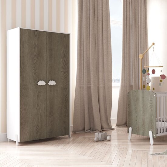Aldina Armoire 2 portes Hudson - Blanc  de CBA Meubles Aldina Armoire 2 portes Hudson - Blanc  de CBA Meubles