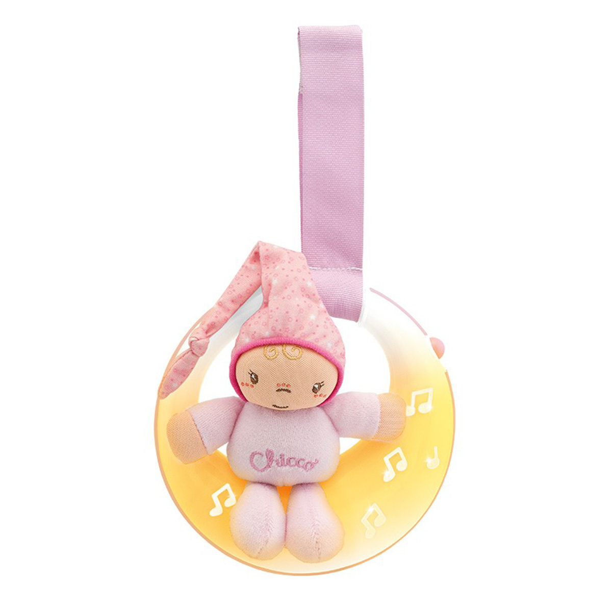 Veilleuse Musicale Petite Lune Rose De Chicco Veilleuses Aubert