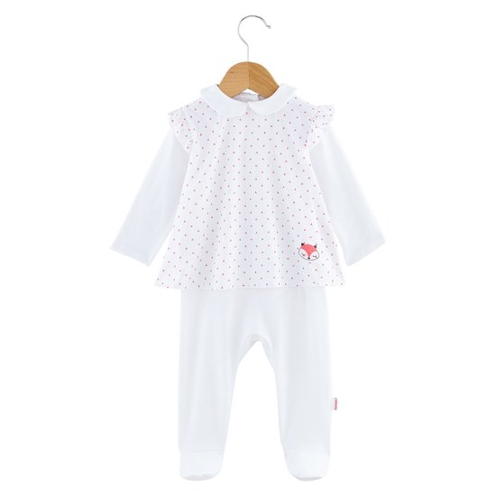 Pyjama delta collection Little Fox Blanc/Rose 3 mois de P'tit bisou