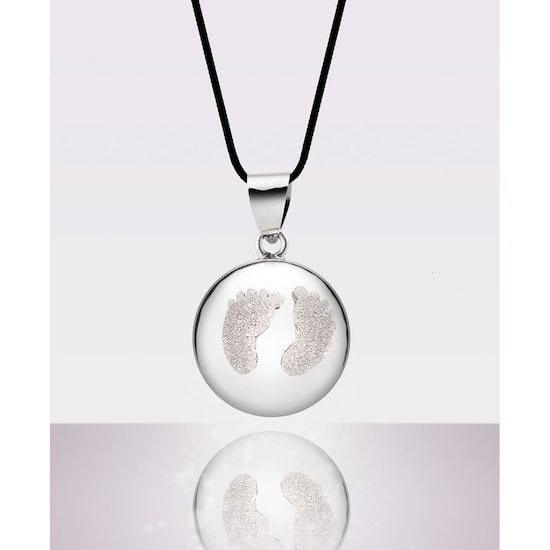 Bola de grossesse Baby feet rhodium/Poudre diamant  de Cache Coeur Bola de grossesse Baby feet rhodium/Poudre diamant  de Cache Coeur